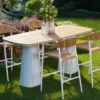 Casa Padrino Luxus Garten Stuhl Set Weiß 4-teilig 59 x 59 x H. 109 cm - Wetterfest und hochwertig verarbeitet - Moderne Garten Möbel - Luxus Qualität