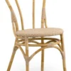 Casa Padrino Luxus Gartenstuhl 4er Set Naturfarben 45 x 56 x H. 88 cm - Moderne Rattan Garten & Terrassen Möbel - Luxus Qualität