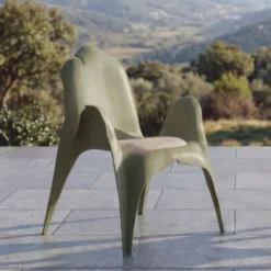Casa Padrino Luxus Gartenstuhl mit Armlehnen Matt Grün / Grau - Garten & Terrassen Möbel