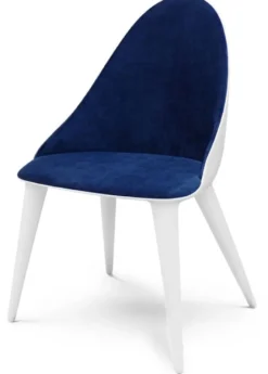 Casa Padrino Luxus Gartenstuhl Blau / Matt Weiß H. 94 cm - Luxus Garten Möbel