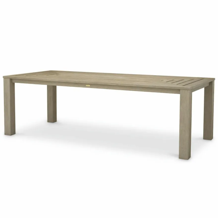Casa Padrino Luxus Gartentisch Grau 240 cm - Teakholz Garten Esstisch - Garten Möbel