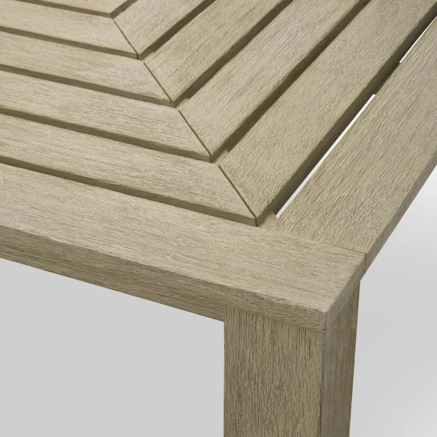 Casa Padrino Luxus Gartentisch Grau 240 cm - Teakholz Garten Esstisch - Garten Möbel