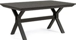 Casa Padrino Luxus Gartentisch Anthrazit 180-240 x 100 x H. 76 cm - Ausziehbarer Esstisch aus pulverbeschichtetem Aluminium - Luxus Garten & Terrassen Tisch - Luxus Garten & Terrassen Möbel