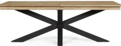 Casa Padrino Luxus Gartentisch Naturfarben / Schwarz 220-300 x 100 x H. 78 cm - Ausziehbarer Garten Esstisch mit Teakholz Tischplatte und Aluminium Beinen - Luxus Garten & Terrassen Möbel