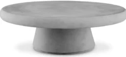 Casa Padrino Luxus Gartentisch Grau Ø 100 x H. 32 cm - Runder Garten Couchtisch aus glasfaserverstärktem Beton - Garten & Terrassen Möbel - Luxus Qualität