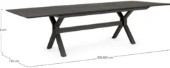 Casa Padrino Luxus Gartentisch Anthrazit 200-300 x 110 x H. 76 cm - Ausziehbarer Esstisch aus pulverbeschichtetem Aluminium - Luxus Garten & Terrassen Tisch - Luxus Garten & Terrassen Möbel