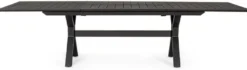 Casa Padrino Luxus Gartentisch Anthrazit 200-300 x 110 x H. 76 cm - Ausziehbarer Esstisch aus pulverbeschichtetem Aluminium - Luxus Garten & Terrassen Tisch - Luxus Garten & Terrassen Möbel