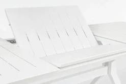 Casa Padrino Luxus Gartentisch Weiß 180-240 x 100 x H. 76 cm - Ausziehbarer Esstisch aus pulverbeschichtetem Aluminium - Luxus Garten & Terrassen Tisch - Luxus Garten & Terrassen Möbel