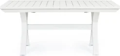 Casa Padrino Luxus Gartentisch Weiß 180-240 x 100 x H. 76 cm - Ausziehbarer Esstisch aus pulverbeschichtetem Aluminium - Luxus Garten & Terrassen Tisch - Luxus Garten & Terrassen Möbel