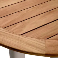 Casa Padrino Luxus Gartentisch Naturfarben / Sandfarben 258,5 x 110 x H. 76 cm - Garten Esstisch mit Teakholz Tischplatte und Aluminium Beinen - Garten & Terrassen Möbel - Luxus Qualität