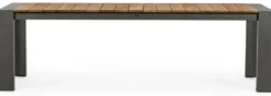 Casa Padrino Luxus Gartentisch Naturfarben / Grau 253-384 x 110 x H. 75 cm - Ausziehbarer Garten Esstisch mit Teakholz Tischplatte und Aluminium Beinen - Luxus Garten & Terrassen Möbel