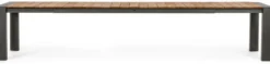 Casa Padrino Luxus Gartentisch Naturfarben / Grau 253-384 x 110 x H. 75 cm - Ausziehbarer Garten Esstisch mit Teakholz Tischplatte und Aluminium Beinen - Luxus Garten & Terrassen Möbel