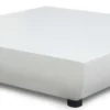 Casa Padrino Luxus Gartentisch Matt Weiß 100 x 90 x H. 23 cm - Wetterbeständiger Couchtisch - Garten Terrassen Tisch Möbel - Luxus Kollektion