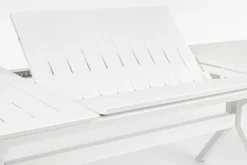 Casa Padrino Luxus Gartentisch Weiß 200-300 x 110 x H. 76 cm - Ausziehbarer Esstisch aus pulverbeschichtetem Aluminium - Luxus Garten & Terrassen Tisch - Luxus Garten & Terrassen Möbel