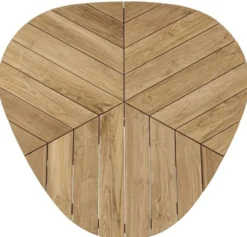 Casa Padrino Luxus Gartentisch Naturfarben / Schwarz Ø 160 x H. 77 cm - Garten Esstisch mit Teakholz Tischplatte und Aluminium Beinen - Garten & Terrassen Tisch - Luxus Garten & Terrassen Möbel