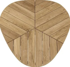 Casa Padrino Luxus Gartentisch Naturfarben / Weiß Ø 160 x H. 77 cm - Garten Esstisch mit Teakholz Tischplatte und Aluminium Beinen - Garten & Terrassen Tisch - Luxus Garten & Terrassen Möbel