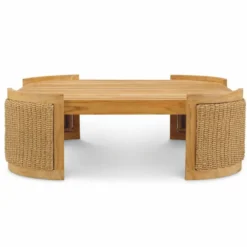 Casa Padrino Luxus Gartentisch Naturfarben 100 cm - Outdoor Garten Couchtisch