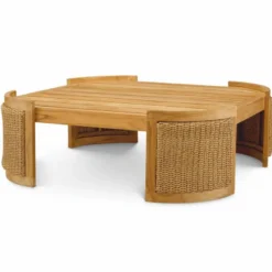 Casa Padrino Luxus Gartentisch Naturfarben 100 cm - Outdoor Garten Couchtisch
