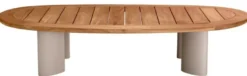 Casa Padrino Luxus Gartentisch Naturfarben / Sandfarben 170,5 x 85 x H. 34,5 cm - Garten Couchtisch mit Teakholz Tischplatte und Aluminium Beinen - Garten & Terrassen Möbel - Luxus Qualität