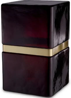 Casa Padrino Luxus Glas Beistelltisch Schwarz / Antik Messing 30 x 30 x H. 49,5 cm - Luxus Möbel