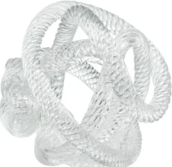 Casa Padrino Luxus Glas Deko Nautisches Pier Seil 15 x 15 x H. 15 cm - Büro Schreibtisch Wohnzimmer Deko Accessoires