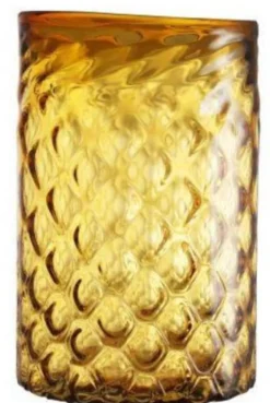 Casa Padrino Luxus Glas Kerzenleuchter Gelb Ø 27 x H. 44 cm - Hotel & Restaurant Deko Accessoires