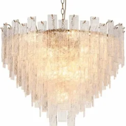 Casa Padrino Luxus Glas Kronleuchter Messing Ø 52 cm - Hotel & Wohnzimmer Kronleuchter