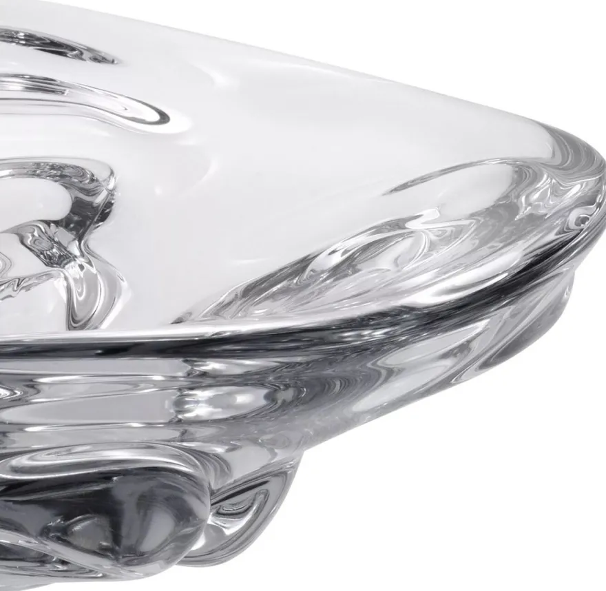 Casa Padrino Luxus Glasschale Ø 27,5 x H. 7 cm - Mundgeblasene Deko Glas Obstschale - Glas Deko Accessoirs - Luxus Kollektion