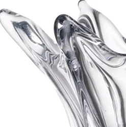Casa Padrino Luxus Glas Schüssel Ø 36,5 x H. 22,5 cm - Deko Schale aus mundgeblasenem Glas - Deko Accessoires - Luxus Qualität
