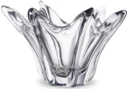Casa Padrino Luxus Glas Schüssel Ø 36,5 x H. 22,5 cm - Deko Schale aus mundgeblasenem Glas - Deko Accessoires - Luxus Qualität