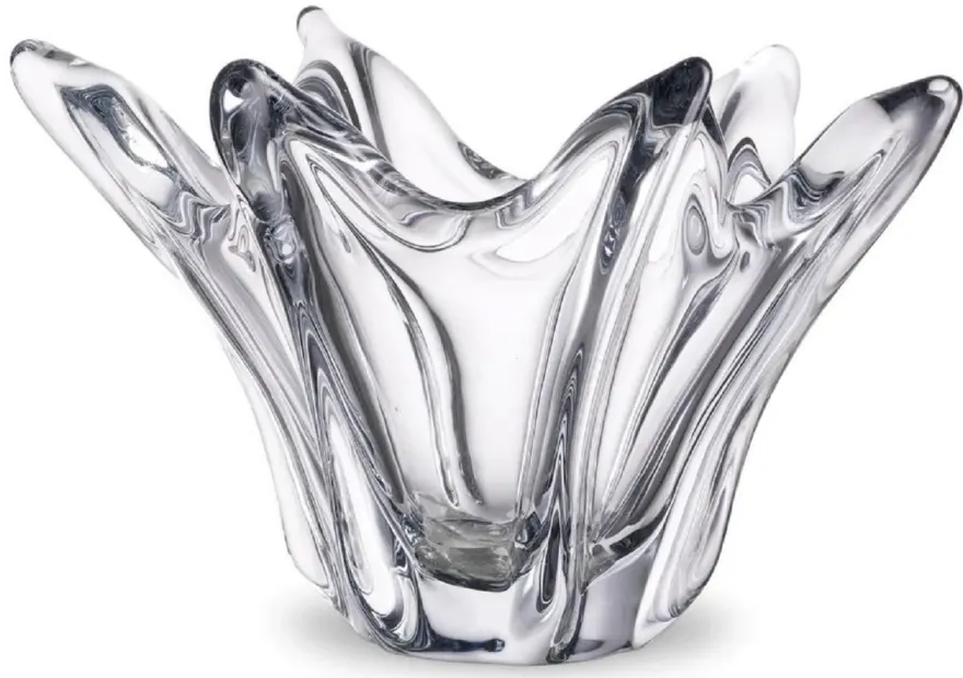 Casa Padrino Luxus Glas Schüssel Ø 36,5 x H. 22,5 cm - Deko Schale aus mundgeblasenem Glas - Deko Accessoires - Luxus Qualität