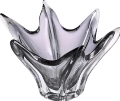 Casa Padrino Luxus Glas Schüssel Grau Ø 36,5 x H. 22,5 cm - Deko Schale aus mundgeblasenem Glas - Deko Accessoires - Luxus Qualität