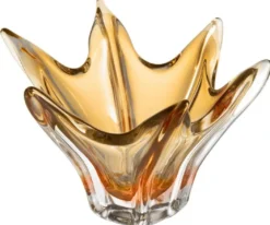 Casa Padrino Luxus Glas Schüssel Gelb Ø 36,5 x H. 22,5 cm - Deko Schale aus mundgeblasenem Glas - Deko Accessoires - Luxus Qualität