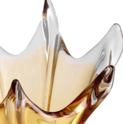 Casa Padrino Luxus Glas Schüssel Gelb Ø 36,5 x H. 22,5 cm - Deko Schale aus mundgeblasenem Glas - Deko Accessoires - Luxus Qualität
