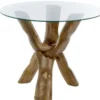 Casa Padrino Luxus Glastisch Braun Ø 90 x H. 73 cm - Dreibeiniger Runder Tisch