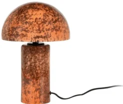 Casa Padrino Luxus Glas Tischleuchte Orange / Braun H. 36 cm - Runde Schreibtischleuchte