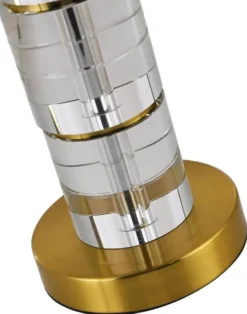 Casa Padrino Luxus Glas Tischleuchte Gold / Weiß Ø 40 x H. 66 cm