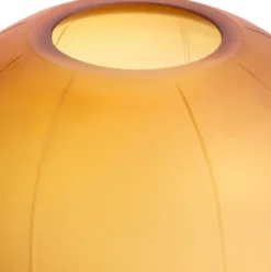 Casa Padrino Luxus Glas Vase Bernstein Ø 24 x H. 35 cm - Mundgeblasene Blumenvase - Runde Deko Blumenvase - Deko Accessoires - Deko Glas Vasen - Luxus Accessoires