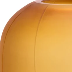 Casa Padrino Luxus Glas Vase Bernstein Ø 24 x H. 35 cm - Mundgeblasene Blumenvase - Runde Deko Blumenvase - Deko Accessoires - Deko Glas Vasen - Luxus Accessoires
