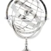 Casa Padrino Luxus Globus im Art Deco Stil Nickel Finish Silber Höhe 29 cm - Edle Tischdekoration