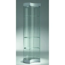 Casa Padrino Luxus Halbmond-Ladenvitrine Ø 57 cm H. 190 cm mit 2 LED-Spots - Ladeneinrichtung - Boutique Möbel - Made in Italy