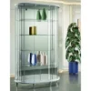 Casa Padrino Luxus Halboval-Ladenvitrine 112 x 38 cm H. 190 cm - Ladeneinrichtung - Boutique Möbel - Made in Italy