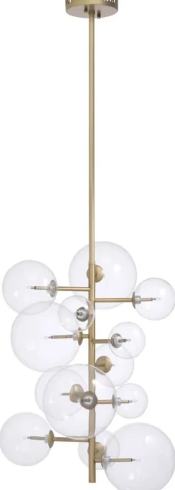 Casa Padrino Luxus Halogen Kronleuchter Antik Messingfarben 26 x 26 x H. 71 cm - Moderner Kronleuchter mit runden Glas Lampenschirmen - Luxus Kollektion