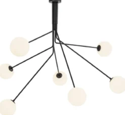 Casa Padrino Luxus Halogen Kronleuchter Bronzefarben / Weiß 192 x 192 x H. 85 cm - Moderner dimmbarer Kronleuchter mit runden Glas Lampenschirmen - Luxus Kollektion