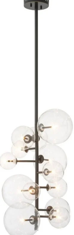 Casa Padrino Luxus Halogen Kronleuchter Bronzefarben 26 x 26 x H. 71 cm - Moderner Kronleuchter mit runden Glas Lampenschirmen - Luxus Kollektion