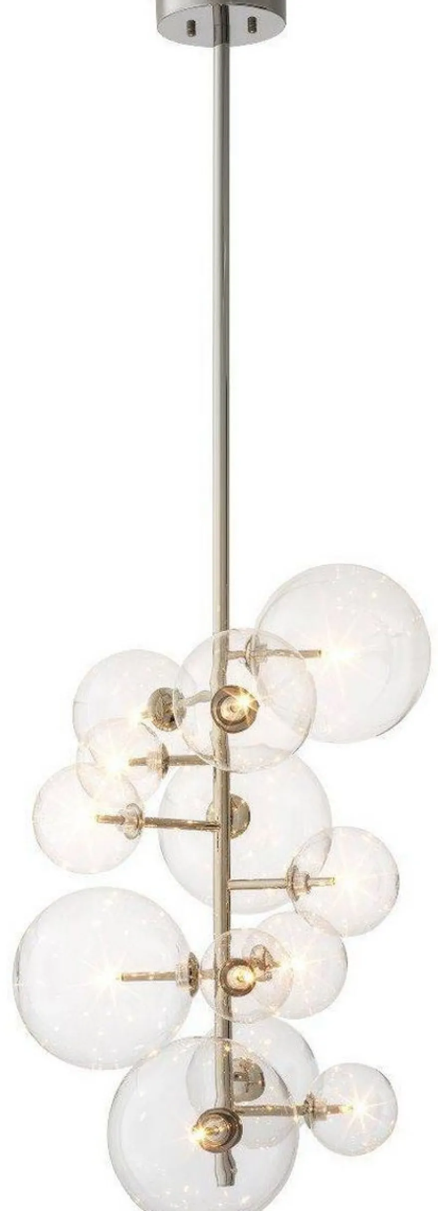 Casa Padrino Luxus Halogen Kronleuchter Silber 26 x 26 x H. 71 cm - Moderner Kronleuchter mit runden Glas Lampenschirmen - Luxus Kollektion