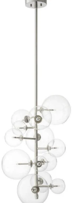 Casa Padrino Luxus Halogen Kronleuchter Silber 26 x 26 x H. 71 cm - Moderner Kronleuchter mit runden Glas Lampenschirmen - Luxus Kollektion