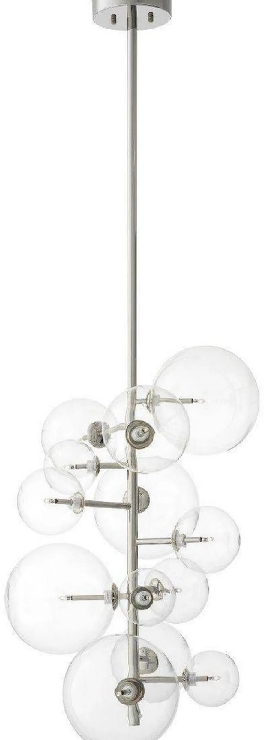 Casa Padrino Luxus Halogen Kronleuchter Silber 26 x 26 x H. 71 cm - Moderner Kronleuchter mit runden Glas Lampenschirmen - Luxus Kollektion
