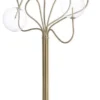 Casa Padrino Luxus Halogen Stehleuchte Antik Messingfarben / Schwarz Ø 70 x H. 170 cm - Dimmbare Metall Stehlampe mit runden Glas Lampenschirmen und Marmorfuß - Luxus Kollektion