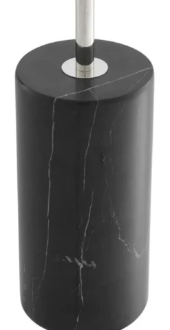 Casa Padrino Luxus Halogen Stehleuchte Silber / Schwarz Ø 44 x H. 190 cm - Energiesparlampe mit edlem Marmorfuß